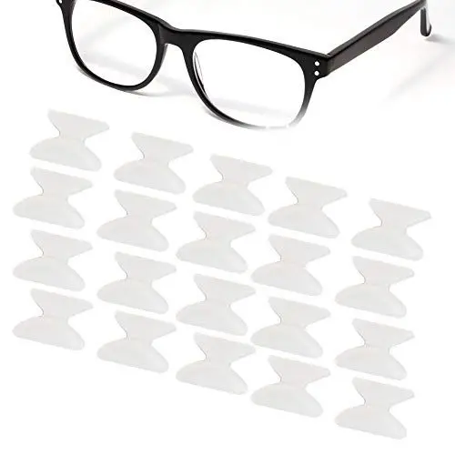 Produktbild: 20 Paar Brille Nasenpads Silikon, 1,8 mm antirutsch pads klebende Anti Rutsch Nasenpads aus weichem Silikon Brillenreparaturset, Brillen Nasenpads Weiches für Brillen Sonnenbrillen