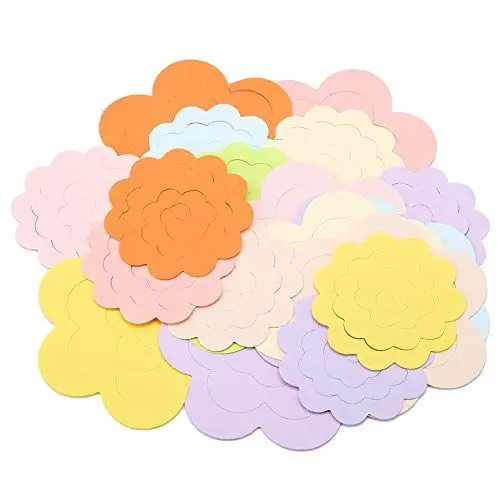 Produktbild: 20 STÜCKE Blumendesign Buntes Papier, DIY Quilling Papier Blütenpapier Kit Blume Buntes Papier, Blumenzubehör DIY für Hochzeitsfeier Im Zimmer