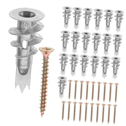 Produktbild: GARVALON Trockenbau-Ankerset 20 Sätze Spiral-Spreizdübel mit Trockenbau-Ankerschrauben für eine einfache Installation