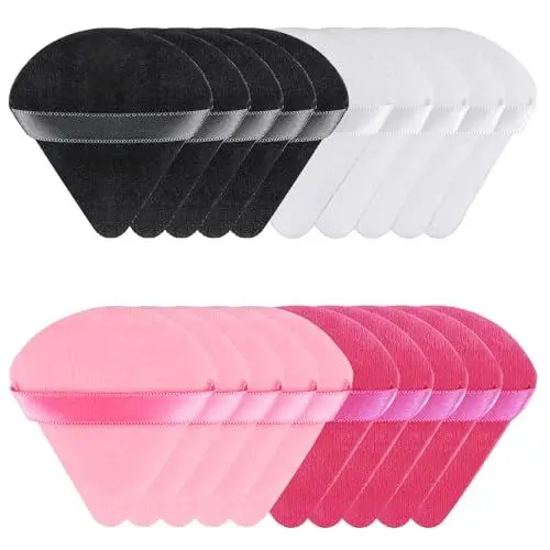 Produktbild: 20 Stk Dreieck Makeup Puderquasten, Powder Puff, Make Up Schwämmchen, Kosmetik Gesicht Puderquaste, Nass Trocken Dreieck Puderquaste Pads für Loses Puder Körperpuder Grundierung Makeup Schwämmchen