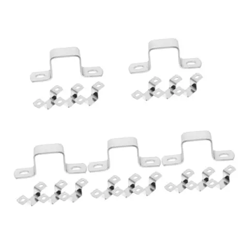 Produktbild: 20 Stk Schnalle aus Vierkantrohr klipst PVC-Clips u Stützklemme u klemmen Rohrclip Rohrklammer Schlauchhalterung Schlauchschellen u-Klammer Cliphalter Rostfreier Stahl Gadpiparty