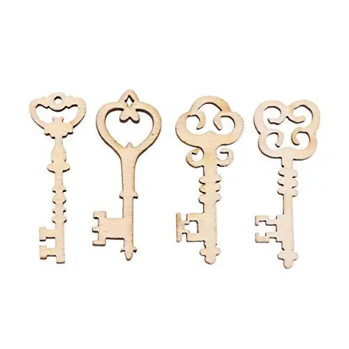 Produktbild: 20 Stk Unfertige Holz Schlüssel Geschenkanhänger Holz-scrapbooking-kunsthandwerk Spielzeuge Dekoration Für Zuhause Holzverzierung Antiquität Leer Hölzern