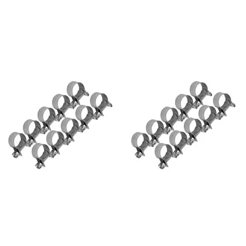 Produktbild: 20 Stück 304 Edelstahl-Schlauchklemmen, Mini-Kraftstoffleitungsrohr-Schraubschlauchklemme für 13 Mm Bis 15 Mm Luftschlauch, Wasserrohr, Kraftstoffschlauch, Silikonschlauch