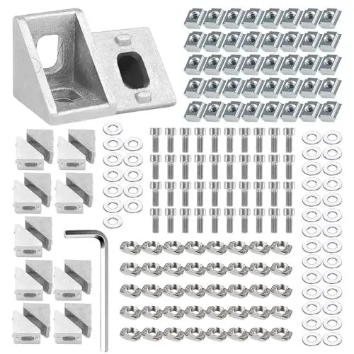 Produktbild: 20 Stück Alu Profil 20x20 Winkel, Winkelverbinder,Aluprofil 20x20,Aluwinkel Befestigungsmaterial für Befestigung von Aluminiumprofilen, für Strebenprofil,3D-Drucker,CNC-Router,DIY-Projekte