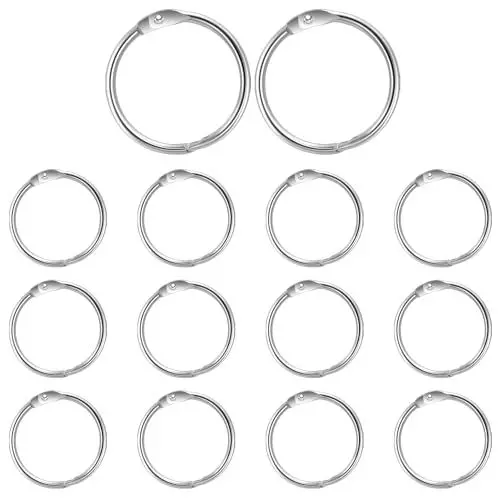 Produktbild: 20 Stück Buchringe Karteikarten Ring Buchbinderinge 38mm Loose Leaf Binder Rings Binder Ringe, für Schule, Zuhause oder Büro Silber
