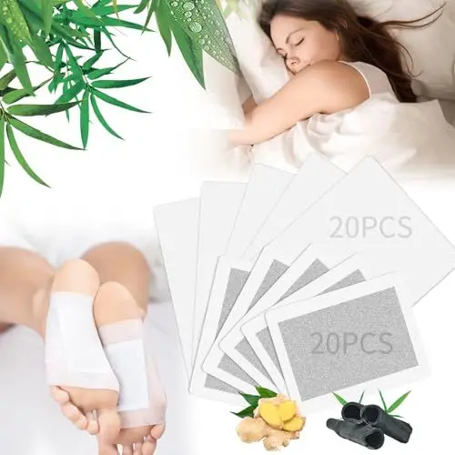 Produktbild: 20 Stück Detox Fußpflaster,Entgiftungspflaster Füße Original,Natürliche Deep Cleansing Foot Pads,Detox Pflaster Fuß,Detox Foot Patch Entgiftung,für Reinigung Körpers Tiefschlaf 100% Natürliche Fußpads