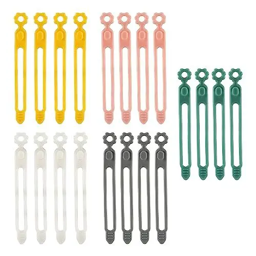 Produktbild: 20 Stück Kabelorganisator, Silikon Kabelbinder with Selbstsichernde Schnalle, Robust, Weiches, Wiederverwendbare
