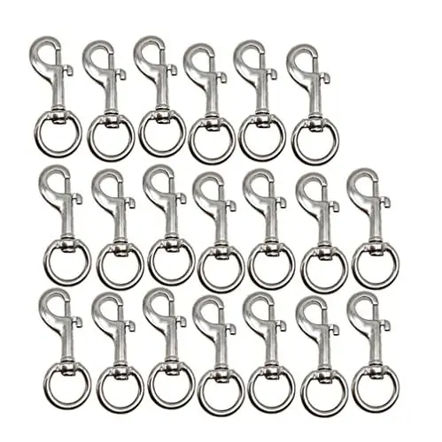 Produktbild: 20 Stück Karabinerhaken mit Drehgelenk,Karabinerhaken mit Drehgelenk für Hundehalsband Schlüsselanhänger Karabiner,für Hundeleine Halsband Camping Wandern Schlüsselanhänger