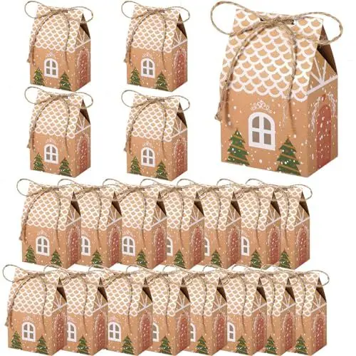Produktbild: 20 Stück Weihnachtsgeschenkboxen, Geschenkbox, Weihnachtsbox, Süßigkeitenbox, Kraftpapier-Geschenkbox
