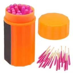 Produktbild: 20 Stück wasserdichte Streichhölzer Mit Etui, Strike Anywhere Streichhölzer, Sturmsichere Feuerstreichhölzer, Campingausrüstung Mit Langer Brenndauer Und Einfacher Zündung Zum Wandern