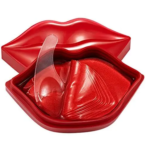 Produktbild: 20 Stücke Feuchtigkeitsspendende Lippenmaske Gel Lippenpads Kollagen Lippenpflege Maske Anti Aging Anti Falten Reduzieren Feine Linien Lip Pads für Damen Frauen Beauty