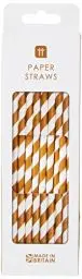 Produktbild: 20 braun-weiß gestreifte Trinkhalme aus Papier, von Talking Tables. Biologisch abbaubar, umweltfreundlich, Party Dekoration, Feier.