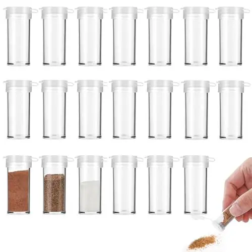 Produktbild: Salzstreuer Klein, 20 Stück 6g Mini Salzstreuer Plastik Salzstreuer mit Deckel Salz und Pfefferstreuer Klein Reise Gewürzstreuer für Küche Unterwegs Camping Gewürze