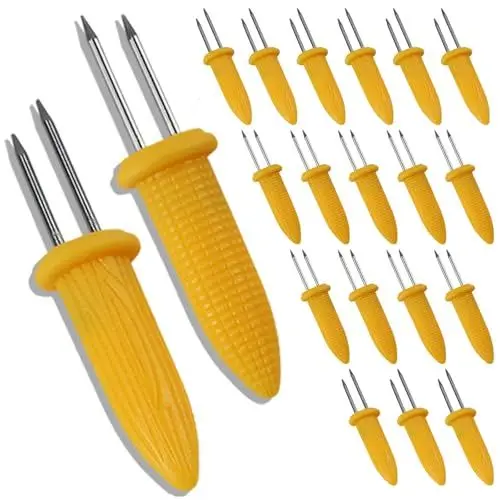 Produktbild: 20 stücke Maiskolben Halter Edelstahl Maiskolbenspieße, Maiskolbenhalter Mais Picks, Mais Halter für BBQ, Zuhause, Kochen, Grillen