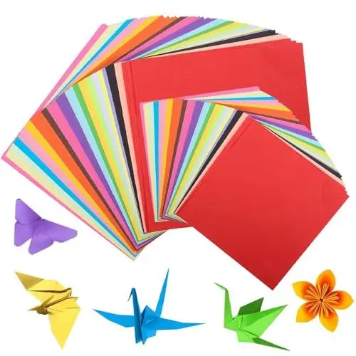 Produktbild: 200 Blatt Origami Papier, Quadratisch Faltpapier, Tonpapier Doppelseitig Bunt 20x 20 cm und 15x 15 cm, Bastelpapier Buntes Papier für DIY Bastelprojekte, 20 Farben