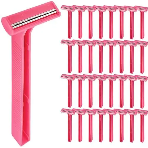 Produktbild: 200 Einwegrasierern mit 2 Klingen – vielseitige und hygienische Rasierer für alltägliche Anwendungen – perfekt für präzises und komfortables Rasieren - Doppelklinge zweischneidig Pink