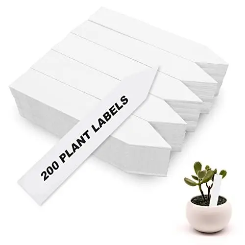 Produktbild: 200 Stk Pflanzenschilder zum Beschriften Plastik Pflanzschilder für Draussen Wetterfest Pflanzenstecker Gartenschilder - 10x2CM