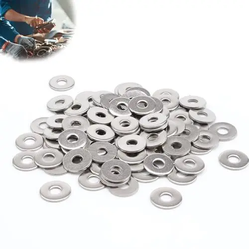 Produktbild: 200 Stück M5 Beilagscheiben, AMONENZ Edelstahl Unterlegscheiben, Unterlegscheiben Set, 15 mm Scheibe, zum Verbinden von Schrauben, Muttern, Schrauben