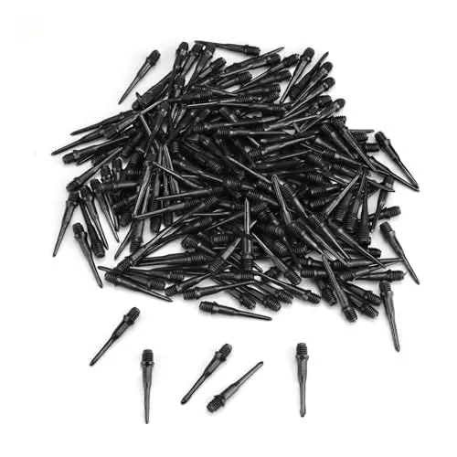Produktbild: 200 Stück Dart Spitzen Soft, SPRHR Schwarz Dartpfeile Kunststoffspitze, Dartspitzen Kunststoff Ersatzspitze, Verbessern Ihre Dartfähigkeiten