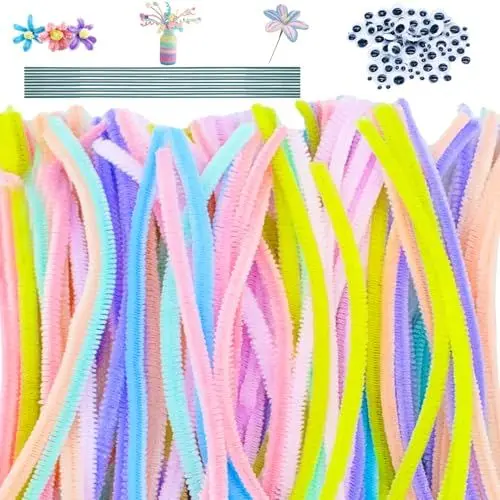 Produktbild: 200 Stück Pfeifenreiniger 30CM Pfeifenputzer zum Basteln, Bunt Pfeifenreiniger Blumen Biegeplüsch Pipe Cleaner Chenilledraht für Kreative DIY Kinder Projekte und Bastel Dekorieren, 7 Farben