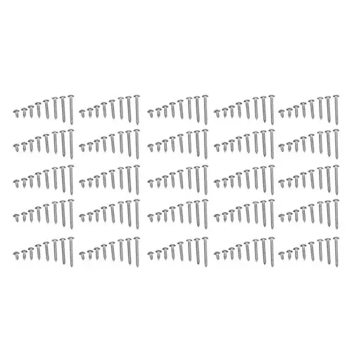 Produktbild: 200 Stück Selbstschneidende Schrauben Sortiment Kit, 304 Edelstahl Kreuz Metallschrauben Kleine Holzschrauben Möbelschrauben Set(Flachkopf-Blechschrauben mit Kreuzschlitz),Kombischraube