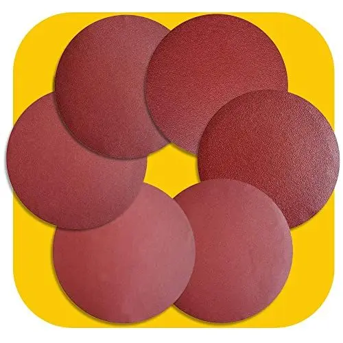 Produktbild: 200 mm 30 Stück Selbstklebende Schleifscheiben Set, PSA Aluminiumoxid Schleifpapier (5 x 60, 100, 150, 180, 240, 400)