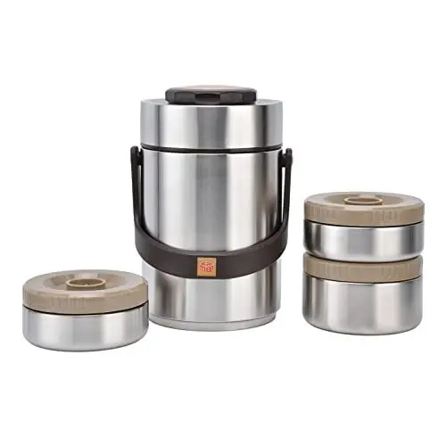 Produktbild: 2000ml Edelstahl Vakuum Isolier Lunchbox, doppelte Isolierung, Lebensmittelbehälter, Thermobehälter für langanhaltende Frische, Outdoor, Reisen (Originalfarbe)