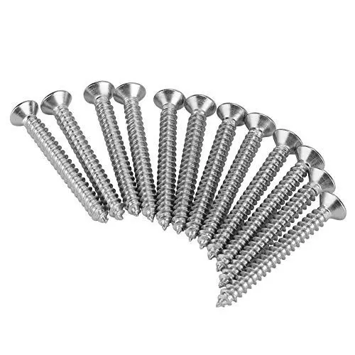 Produktbild: 200-teiliges M4-Edelstahl-Blechschrauben-Set, Ideal für die Reparatur von Holzmöbeln und Erfindungen, Flachkopf, 8 Größen für Allgemeine Zwecke, Widerstandsfähige
