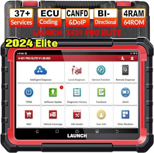 Produktbild: LAUNCH X431 PRO Elite OBD2 Diagnosegerät,ECU Online-Codierung & Bidirektional,Vollständige Systemdiagnose,38+Servicefunktionen,CANFD&DOIP,V.A.G. Guided Funktion,2 Jahren Update,2025 Modell