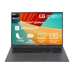 Produktbild: 2023 LG gram 17 Zoll Ultralight Notebook - 1.350g Intel Core i7 Laptop (16GB RAM, 1TB SSD, 20h Akkulaufzeit, 16:10 Entspiegeltes IPS-Display, Thunderbolt 4, Win 11 Home, Mirametrix) - Grau