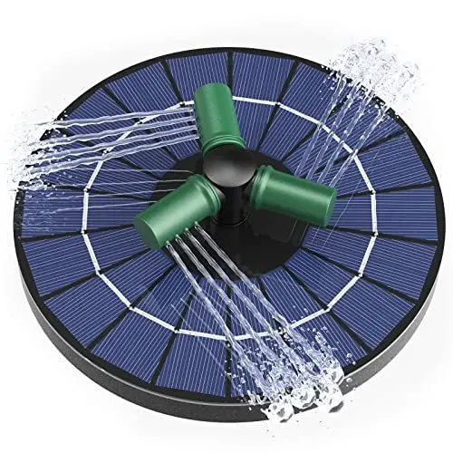 Produktbild: 2023 NEU Solar Springbrunnen, 4,5W Rotierend Solarbrunnen Eingebaute 1500mAh Batterie Teichpumpe mit 6 DIY Fontänenstile Gartenbrunnen für Gartenteich Oder Teichbecken Vogel-Bad Fisch-Behälter