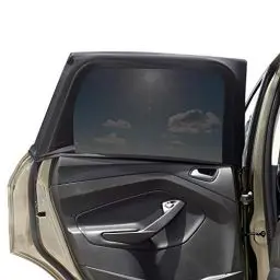 Produktbild: Sonnenschutz Auto Baby, Hintere Seitenfenster Universal Sonnenblende Auto Netz mit Zertifiziertem UV Schutz, für Seitenfenster Meshmaterial Schützt Mitfahrer Kinder Haustiere, 2 Stück(L)