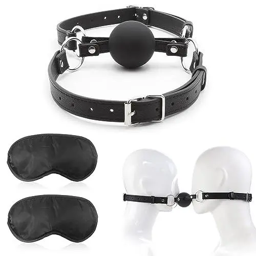 Produktbild: 2023-Neu BDSM Knebel Mund Extrem für 2 Personen,mit 2 Augenbinde Sex Bett,Mouth Ball Gag,Mundknebel SM für Frauen,BDSMS Spielzeug Hart für Frauen,Männer Lesbian & Paare Extrem Sex,Fesseln Sex Set