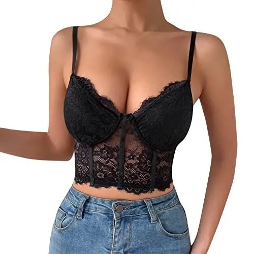 Produktbild: 2024 BH Hemdchen Ohne Bügel Mit Cups Shapewear Damen Body Mit Push Up BH BH 85C Breite Traeger BH Damen Mit Bügel Weiß Büstenhalter Mit Vorderverschluss My Orders