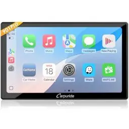 Produktbild: 2024 CARPURIDE W901 Pro Tragbares Carplay und Android Auto mit Dula Bluetooth, 9 Zoll 1080P-Touchscreen fürs Auto, Mirror Link/GPS/Siri/FM, unterstützt die Montage am Armaturenbrett des LKWs