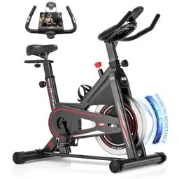 Produktbild: (Aktualisiert) Heimtrainer Fahrrad, DMASUN Ergometer Hometrainer Fahrrad mit Einstellbarem Magnetischem Widerstand, Kardio Training Indoor Cycling Bike Höhenverstellbar, Fitnessbike 160kg Belastbar