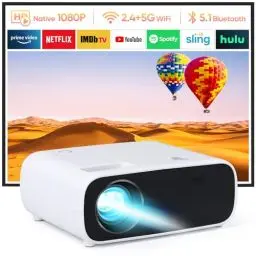 Produktbild: 2024 Neuer Mini Beamer, 18000 Lumen Bluetooth Projektor, 4K Unterstützung, 5G WiFi LCD Heimkino Tragbarer Projektor, Kompatibel mit iOS/Android/Laptop/HDMI/PC/TV Stick/USB (schwarz)