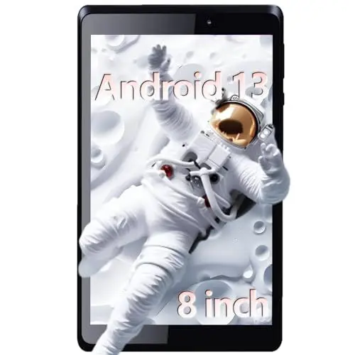 Produktbild: 2024 Neues Android 13 Tablet 8 Zoll - 4 GB RAM + 32 GB ROM, 1280x800 HD Blaulichtschutz-Display, 5000 mAh Akku, Leicht und Kompakt, Mini Tablet für Arbeit, Studium, Unterhaltung, Kinder - Schwarz
