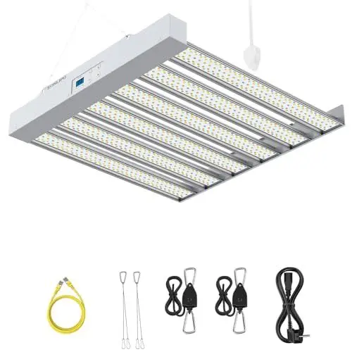 Produktbild: 2024 Neueste LED Grow Lampe Pflanzenlampe LED Vollspektrum 1242 LEDs 200W 90×90CM Abdeckung LED Pflanzenlampe 3 Arten Vollspektrum Timer und Dimmfunktion für Zimmerpflanzen Setzlinge Gemüse und Blumen
