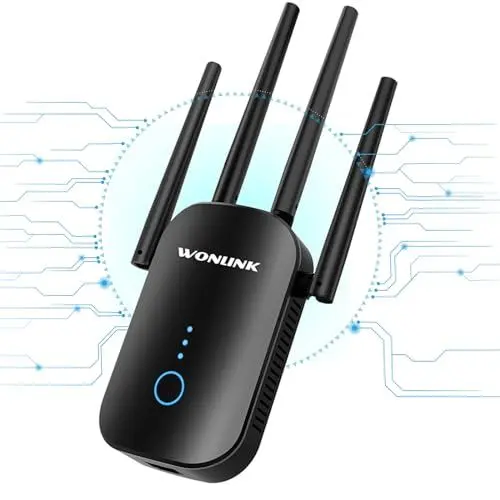 Produktbild: 2024 Neueste WLAN Verstärker, 1200Mbit/s WiFi Verstärker WLAN Repeater mit 4*180° Schwenkbare Antennes, Ethernet-Anschlussvon, WLAN Range Extender Repeater/AP/Router Modus, Simple Einrichtung, EU Plug