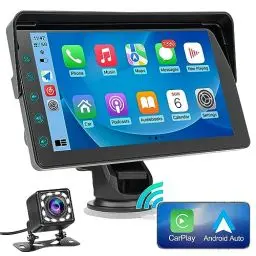 Produktbild: 2024 Newest Wireless Apple Carplay&Android Auto,Portable TouchScreen Automatic Multimedia Player,Autoradio with Mirror Link/Siri/FM/1080p Backup Camera/Bluetooth/GPS/Navigation Screen for All Vehicles