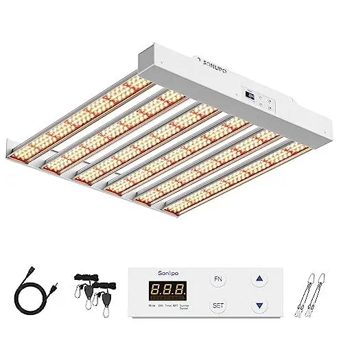 Produktbild: 2024 SPF2000 PRO 200 W Pflanzenlampe Led Grow Light, Abdeckung, mit Veg und Bloom Dimmer Timer Grow Lampe, Vollspektrum Wachstumslampen für Zimmerpflanzen, Aussaat und Blüte, LED Pflanzenleuchte