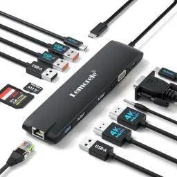 Produktbild: 2025 Upgrade Lemorele Docking Station USB C/A 10Gbps 3*Display- 14 in 1, USB C Dock 2 HDMI Adapter 4K, Ethernet, 4 USB 3.2/2.0, VGA, Type-C 3.1, PD 100W, Audio, SD/TF, für Windows, MacBook
