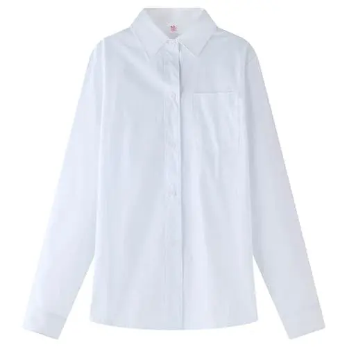 Produktbild: Jungen langärmlig Oxford Hemd Teen Kids einfarbig mit Knopfleiste Kragen Hemden formell klassisch Schuluniform Outfit Casual Regular fit Kleidung weich und leicht (White, 14-15 Years)