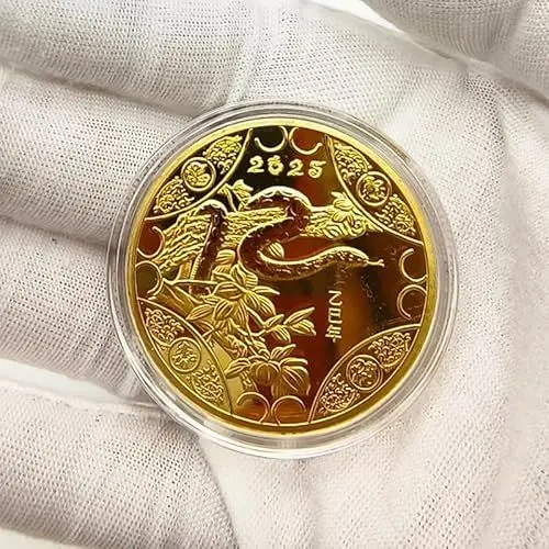 Produktbild: 2025 Neues Jahr der Schlange Gedenkmünzen Chinesische Tierkreis medaillen 3D-Reliefmünzen Sammlerstücke Neujahrs münzen
