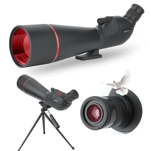Produktbild: NEYLANG 20-60x80 Spektiv, Wasserdichtes HD Spektiv mit Stativ, Tragetasche und Smartphone-Adapter für Vogelbeobachtung Bogenschießen Besichtigung Sterne beobachten Camping