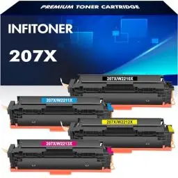 Produktbild: 207X 207A M283fdw M282nw Kompatibel für HP 207X 207A Color Laserjet Pro MFP M283fdw Toner M255dw M282nw M283fdn M255nw W2210X W2211X W2212X W2213X Multipack - Schwarz Cyan Gelb Magenta (4er-Pack)