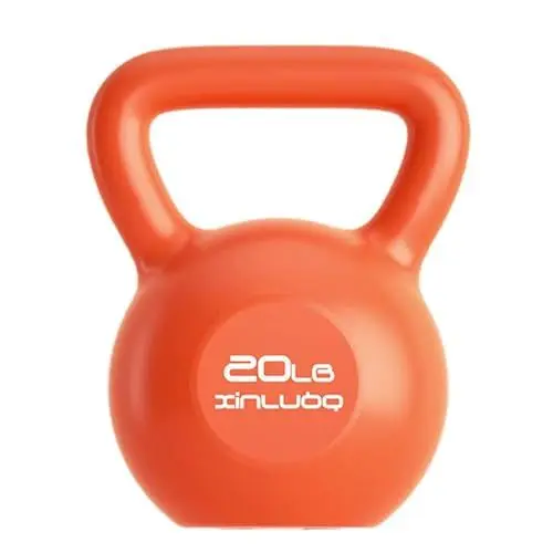 Produktbild: 20LB Kettlebell-Gewichte, Krafttraining Kettlebell mit Breitem Griff für Männer und Frauen (9,1 kg Orange)