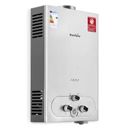 Produktbild: 20LPM Gas Durchlauferhitzer, 40KW Propangas Durchlauferhitzer mit Super Niedrigem 0,1 bar Startwasserdruck, Betrieben mit LPG für Dusche & Täglichen Gebrauch