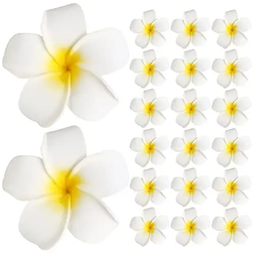 Produktbild: 20Pcs Hawaiianische Haarspangen Künstliche Plumeria Haarspangen Clip Hawaii Böhmen Stil Braut Haarspange Orchidee Kopfschmuck für Strandparty Blumen Haarschmuck 9Cm